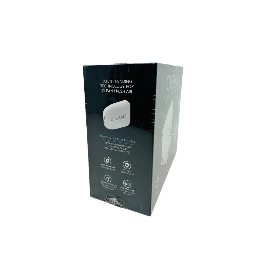 Clevair Wearable Air Purifier + 3 Interchangeable 6 Layer Mask With UV-C New